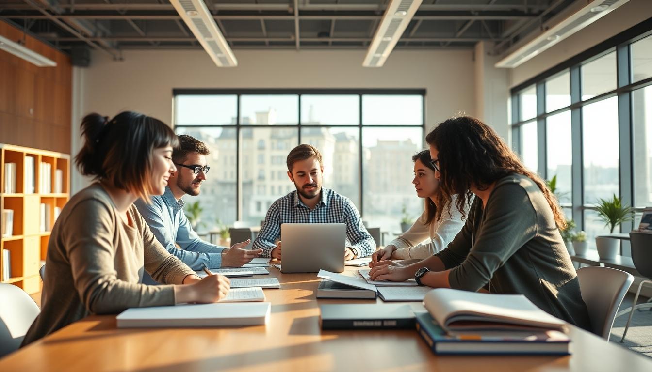 Students working in research laboratory