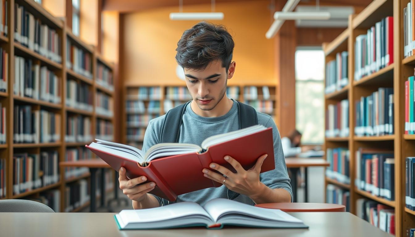 Student preparing for exams with study materials